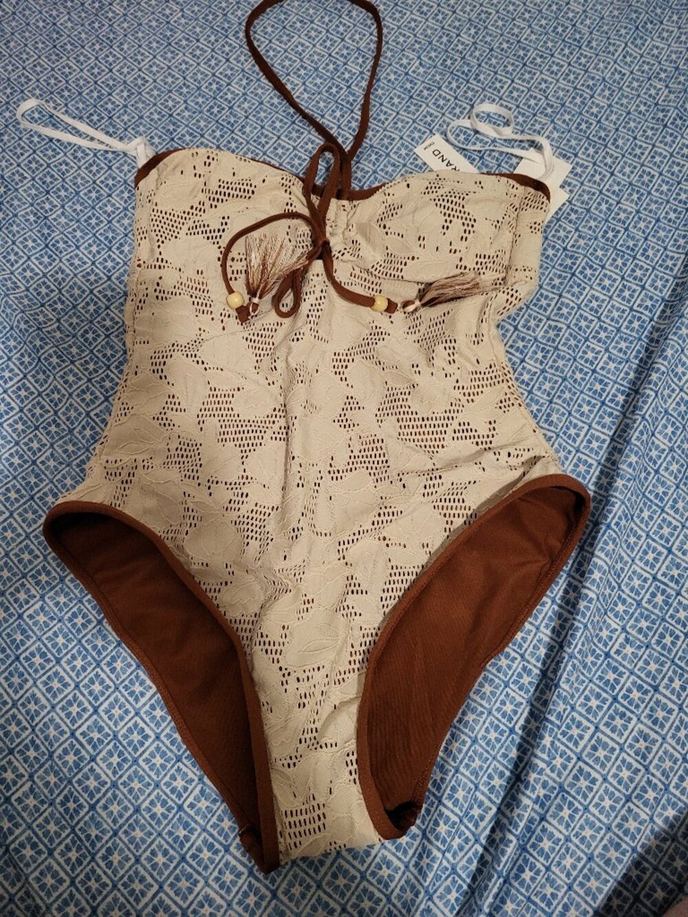 Belize Ruched Lace Overlay One-Piece Swimsuit